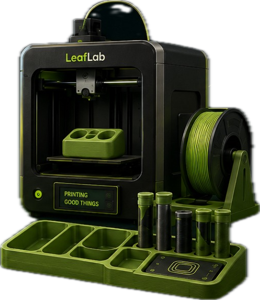 LeafLab 3D printer mid-print